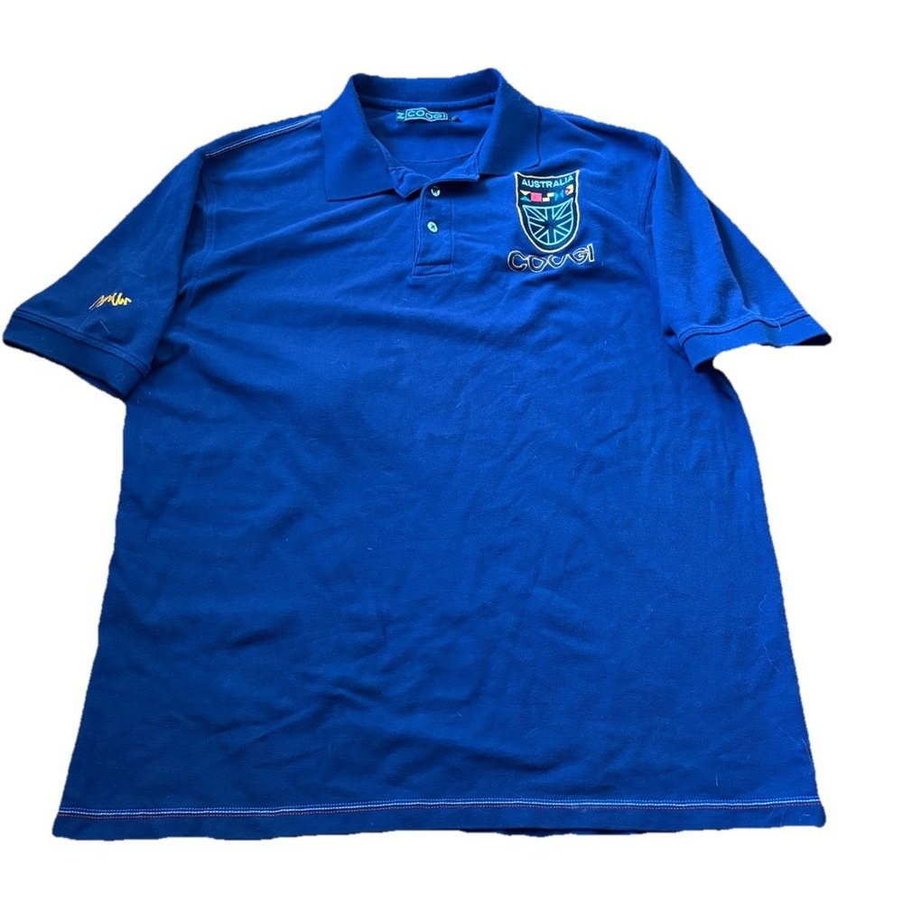 Coogi Polo Shirt Mens XL Embroidered Classic Short Sleeve Casual BLUE